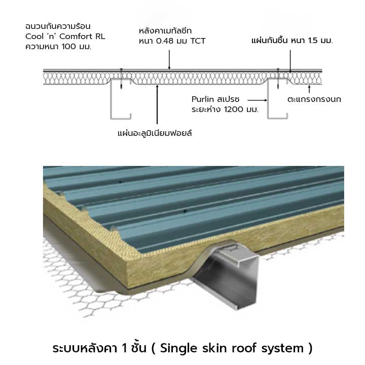 single skin roof system