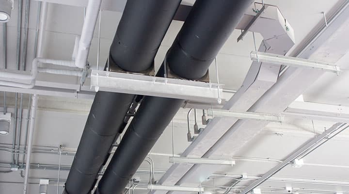 PIPE WITH BLACK RUBBER INSULATION