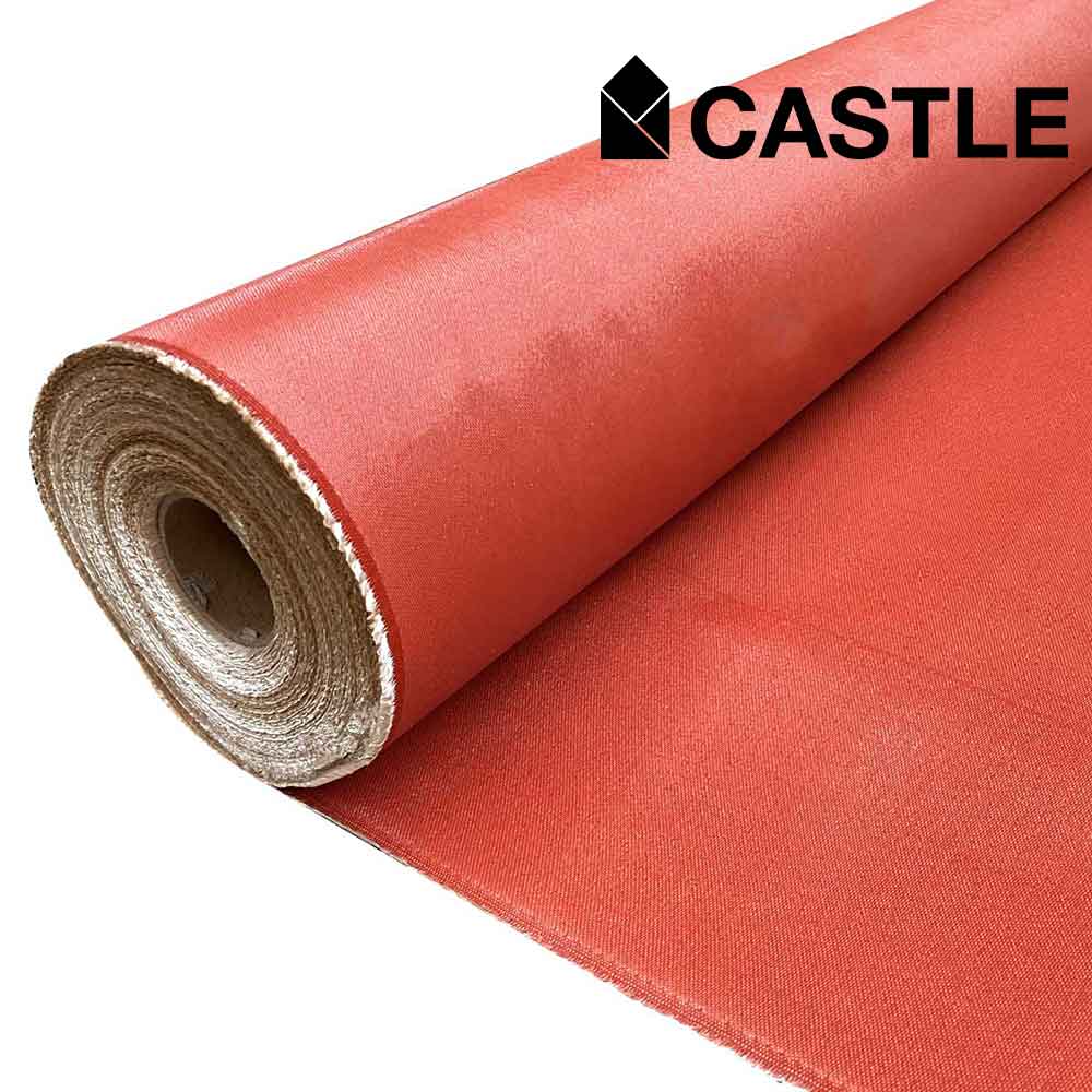 ผ้าใบกันไฟสีแดง ผ้าซิลิก้าเคลือบซิลิโคนกันไฟสีแกง (Silicone Coated Silica Cloth)