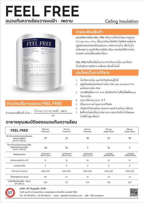 แค็ตตาล็อกฉนวนกันความร้อน FEEL FREE