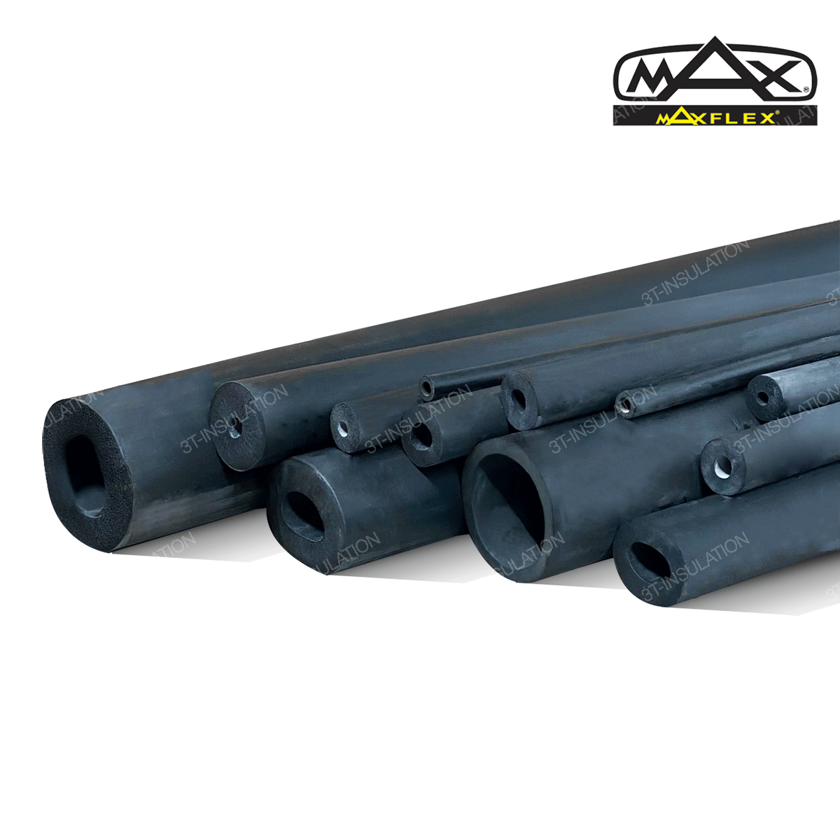 ฉนวนยางดำ MAXFLEX FR ชนิดท่อสำเร็จรูป หุ้มท่อแอร์และท่อน้ำเย็น
