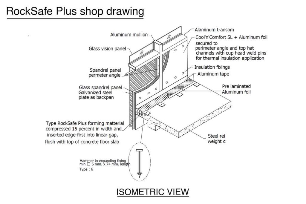 แบบ ISOMETRIC สำหรับงานฉนวนกันไฟ 2 ชม. รุ่น RockSafe Plus