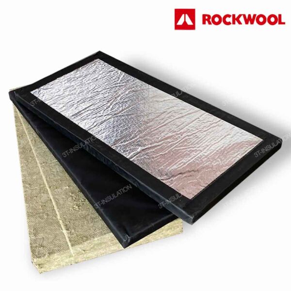 ฉนวนใยหิน ROCKWOOL สำหรับ Fire Barrier รุ่น Conlit H110 | 3T-INSULATION ฉนวนใยหิน ROCKWOOL หุ้มด้วยผ้า Glass Cloth สีดำ 5 ด้าน และปิดผิวด้วยอลูมิเนียมฟอยล์ 1 ด้าน